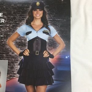 Policewoman costume with handcuffs n nylons